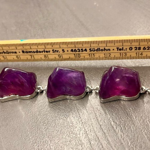 Bracelet like new with large amethyst resin stones purple