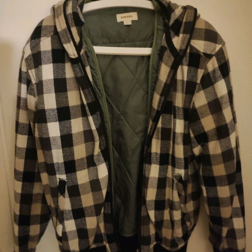 Vintage Diesel winter jacket / hoodie with removable quilted lining size M used