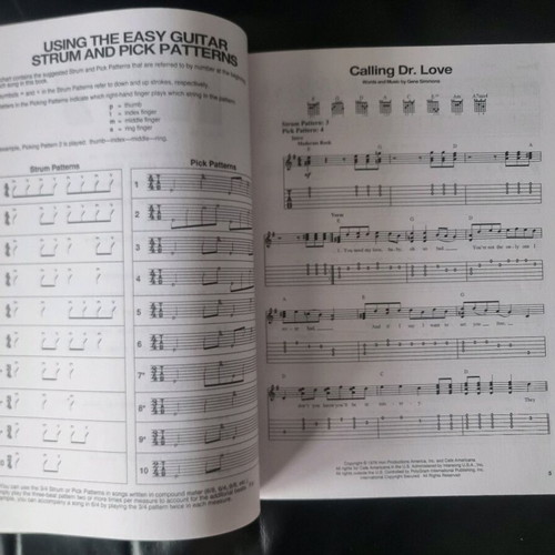 KISS For Easy Guitar Sheet Music like new