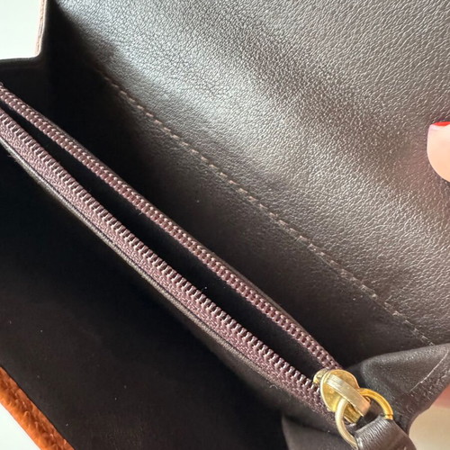Loewe Leather Wallet used brown with Anagram logo