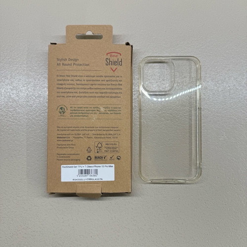 iPhone 15 Pro Max clear silicone case like new Red Shield