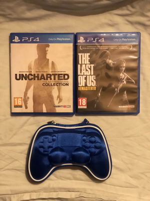 The Last Of Us Remastered PS4 game like new with EVA case for DualShock pack of 4