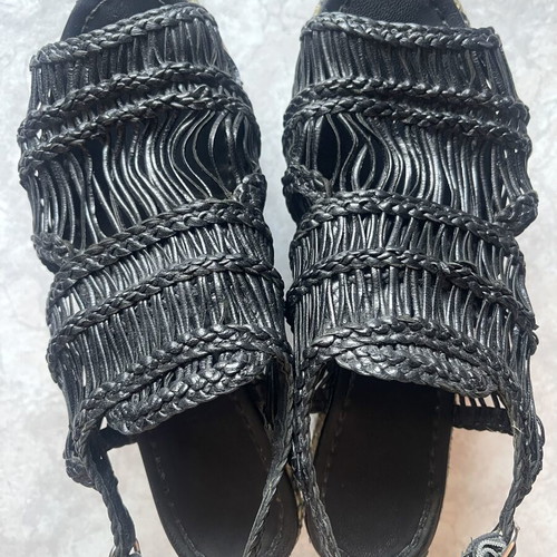 Pons Quintana leather platform sandals, animal print, size 38