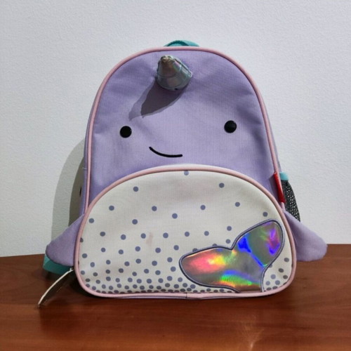 Skip Hop Zoo Narwhal Kids Backpack with Lunch Box used