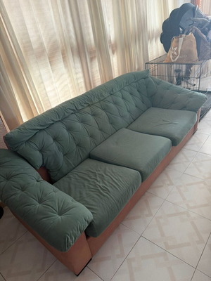 Living room sofa set used, 1 three-seater, 1 two-seater, 1 armchair
