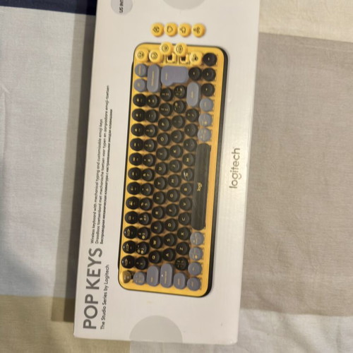 Logitech POP Keys Blast Yellow wireless mechanical keyboard like new