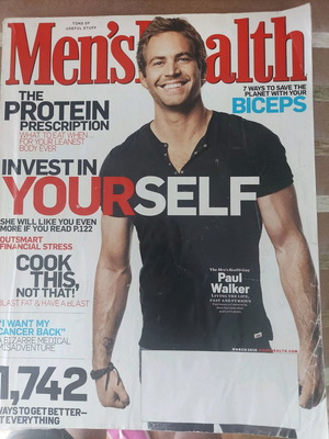 Men's Health περιοδικό Μάρτιος 2010 μεταχειρισμένο, εξώφυλλο Πολ Γουόκερ