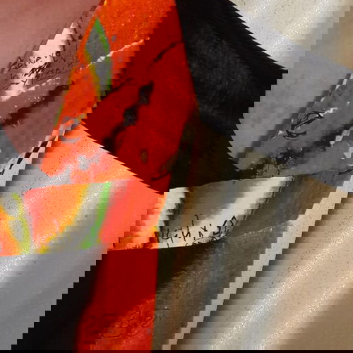 Φόρεμα ασύμμετρο Desigual αφόρετο, μέγεθος M-L, μαύρο και κόκκινο