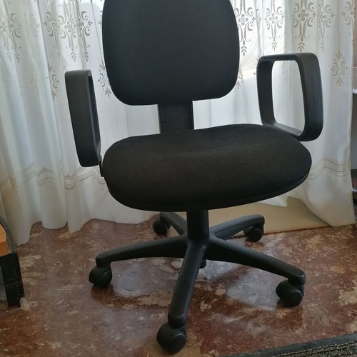SATO office chair used, swivel, black-gray with side handles