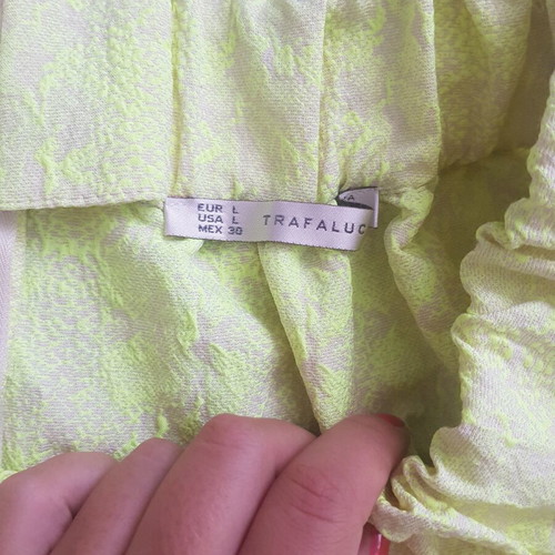 Zara skirt with high waist like new, size L, neon yellow-green