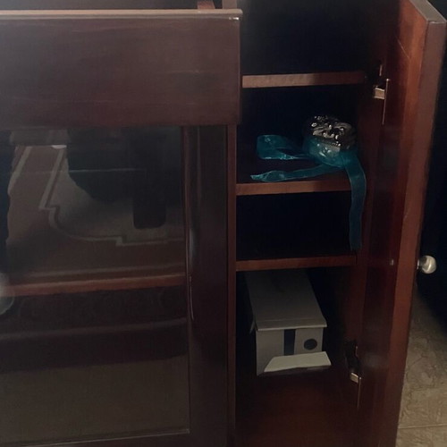 Living room furniture used, walnut with storage compartments