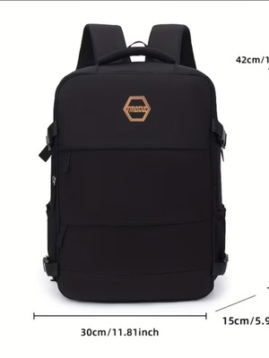 Backpack new, black, suitcase-style opening with large capacity