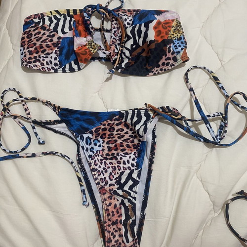 Mixed Animal Print Bikini Set size S like new