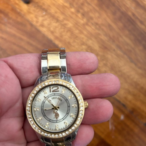 U.S. Polo Assn. women's two-tone watch with zircon used