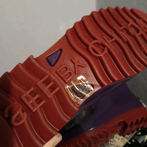See by Chloe' rain boots new purple with red laces
