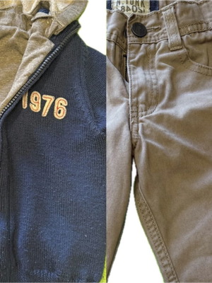 Zara και Benetton πακέτο για αγόρι με παντελόνι και ζακέτα με κουκούλα