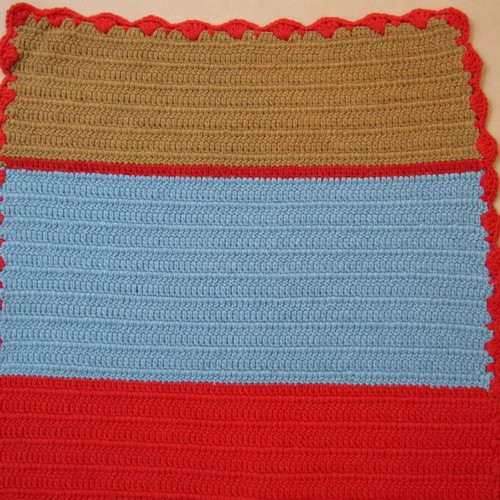 Handmade knitted rug runner 145×60 cm vintage boho used