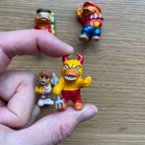 Kinder Surprise Crazy Ducks figures 1997 used, pack of 4