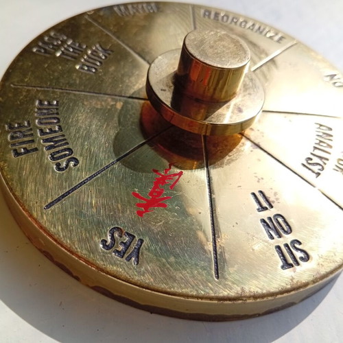 Brass Wheel of Fortune for Office Party, 10.5 cm