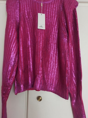 Πουλόβερ πλεκτό melted magenta μεταλλιζέ καινούργιο one size
