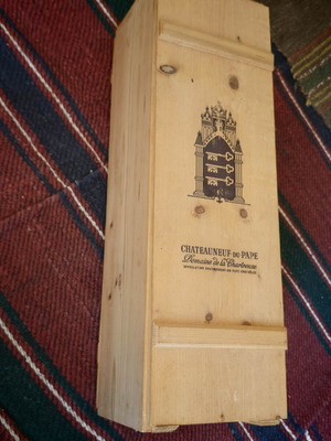 Ξύλινο κουτί κρασιού με σήμανση Châteauneuf-du-Pape Domaine de la Chartreuse