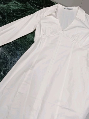 Nakd white dress with long sleeves like new, size 38