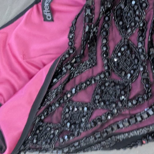 AfterShock London Luxury Cocktail Dress New, Black and Pink