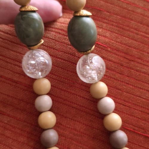 Vintage necklace with beads used, earth tones