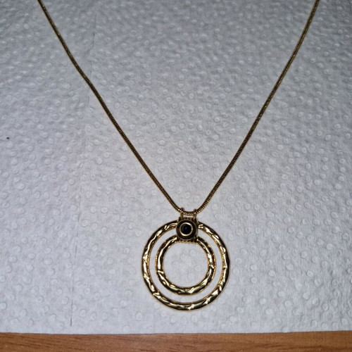 Steel necklace pendant new gold-colored