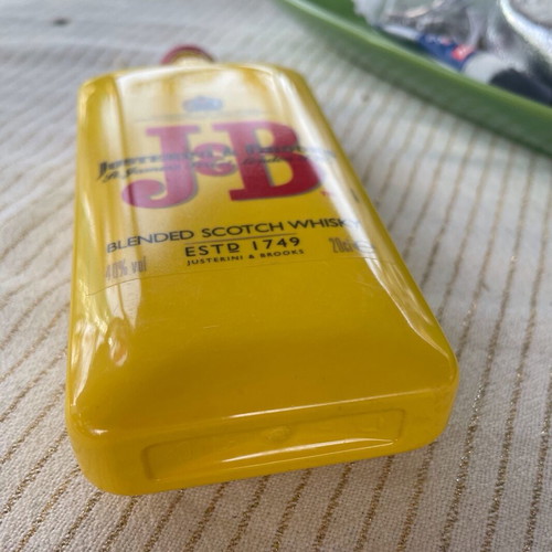 J&B whiskey plastic flask used, collectible