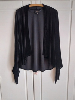 W5 velour cardigan black like new, size large