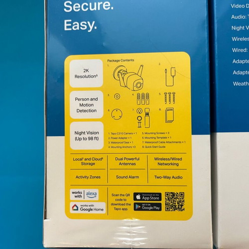 Tp-Link Tapo C310 Outdoor Wi-Fi Security Camera new