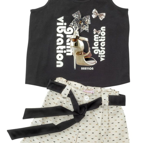 Babylon Fashion girls' set black and beige size 14 new
