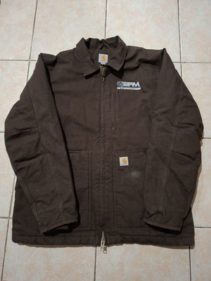 Carhartt Sherpa Lined Washed Duck Canvas Workwear Jacket, XL