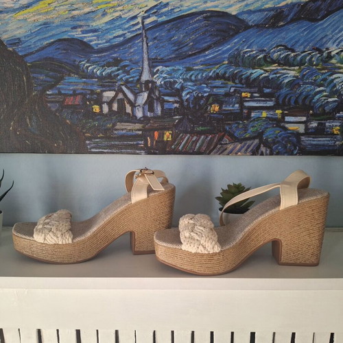 Beige platform sandals new, summer style