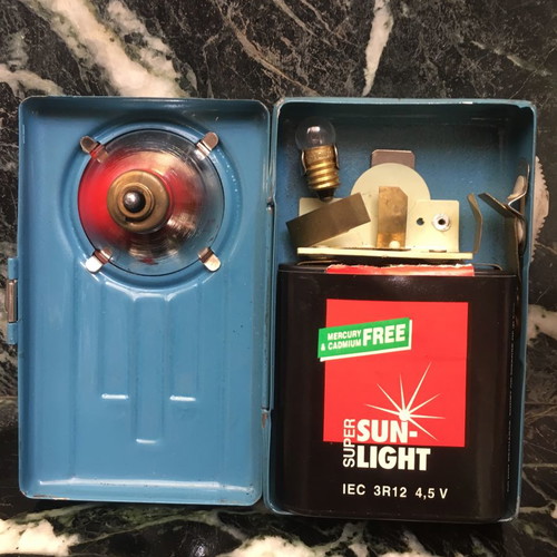 Battery flashlight used