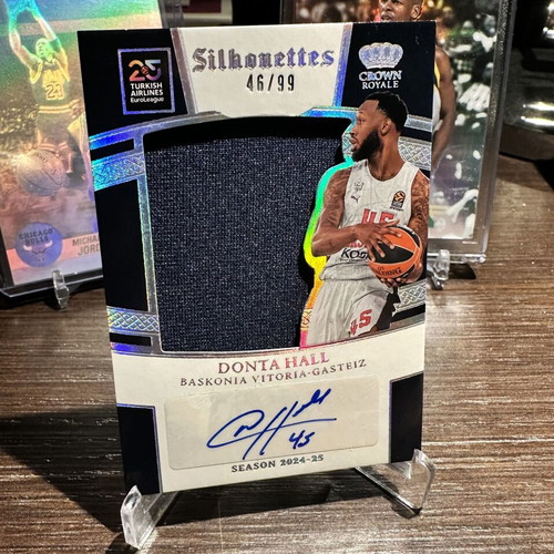 Panini Crown Royale EuroLeague 24-25 Donta Hall Silhouettes Jersey Patch Auto 46/99