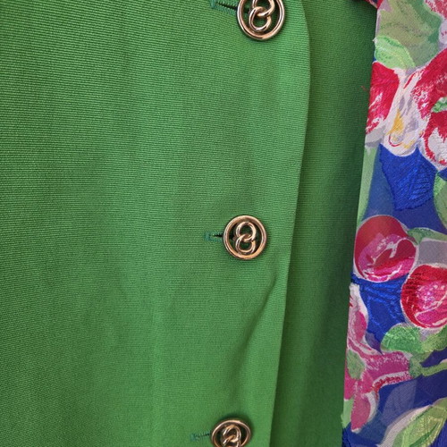 Canda Vintage 80s 90s Short Sleeve Blazer with Scarf used, green