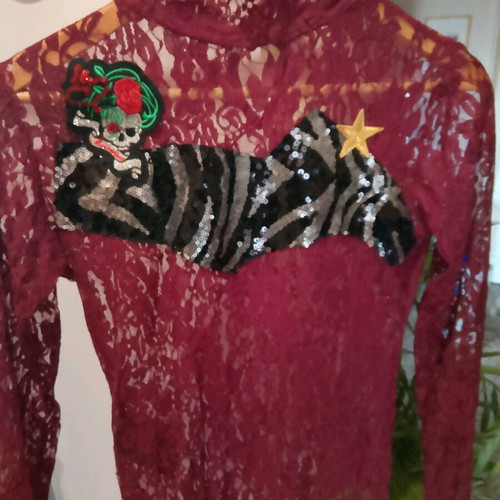 Rossodisera bodysuit size M like new, burgundy red