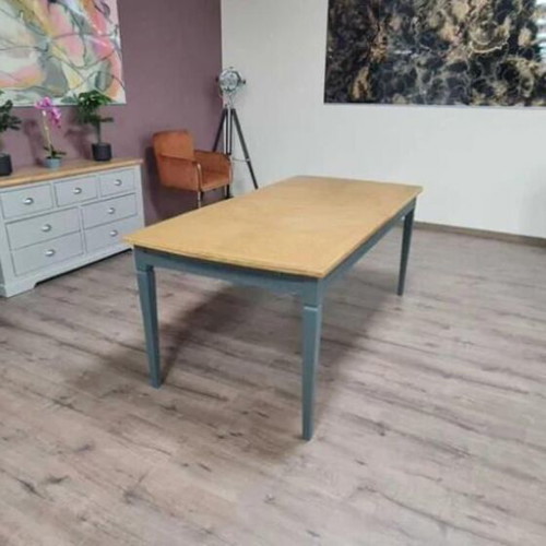 Wooden dining table new with gray legs