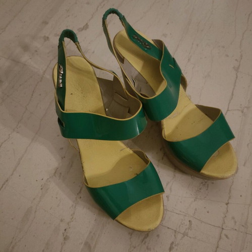Axel sandals used, size 39, green with yellow