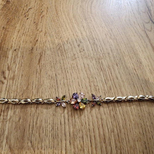 Multi-color cubic zirconia Tulip bracelet like new