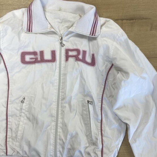 Vintage windbreaker jacket, white and red