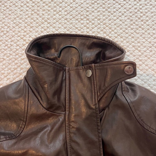 Bershka leather jacket new, brown, size XS
