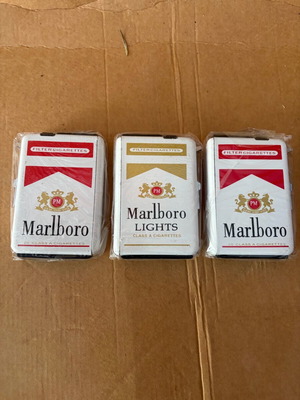 Ταμπακιέρες αναπτήρες Marlboro καινούργιες, σετ 3 τεμαχίων