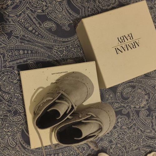 Armani baby shoes new, suede for newborns with box