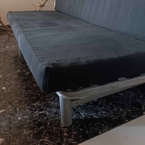 Sofa bed navy color 2:00x90 like new, converts to super double bed