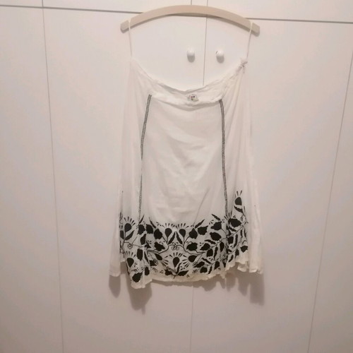 Midi cotton cloche skirt new, white