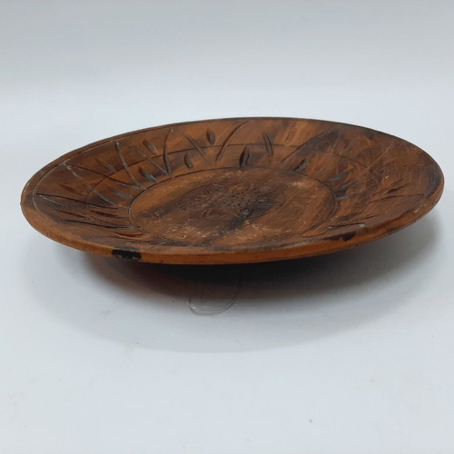 Vintage Bulgarian folk art ceramic plate, 18.5 cm
