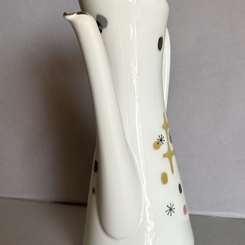 Vintage Bavaria porcelain coffee pot with lid, Mid-Century design
